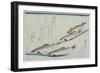 River Trouts in Stream-Utagawa Hiroshige-Framed Giclee Print