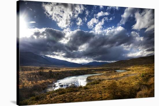 River Valley with Clouds and Sun-Nish Nalbandian-Stretched Canvas