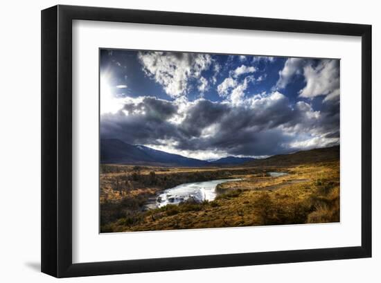 River Valley with Clouds and Sun-Nish Nalbandian-Framed Art Print