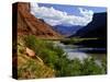 River Valley With View of Fisher Towers and La Sal Mountains, Utah, USA-Bernard Friel-Stretched Canvas