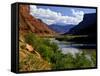 River Valley With View of Fisher Towers and La Sal Mountains, Utah, USA-Bernard Friel-Framed Stretched Canvas