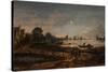 River View by Moonlight, C. 1645-Aert van der Neer-Stretched Canvas