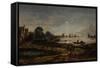 River View by Moonlight-Aert van der Neer-Framed Stretched Canvas