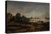 River View by Moonlight-Aert van der Neer-Stretched Canvas