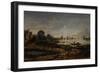 River View by Moonlight-Aert van der Neer-Framed Art Print