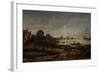River View by Moonlight-Aert van der Neer-Framed Art Print