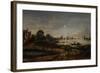 River View by Moonlight-Aert van der Neer-Framed Art Print