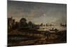 River View by Moonlight-Aert van der Neer-Mounted Art Print