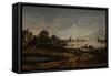 River View by Moonlight-Aert van der Neer-Framed Stretched Canvas