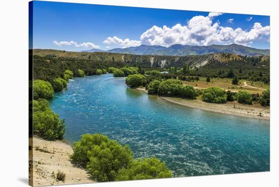 River view from the Upper Clutha River Track, Central Otago, South Island, New Zealand-Russ Bishop-Stretched Canvas
