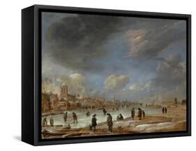 River View in the Winter-Aert van der Neer-Framed Stretched Canvas