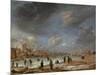 River View in the Winter-Aert van der Neer-Mounted Art Print