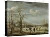 River View in the Winter-Aert van der Neer-Stretched Canvas