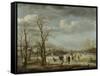 River View in the Winter-Aert van der Neer-Framed Stretched Canvas