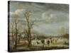 River View in the Winter-Aert van der Neer-Stretched Canvas