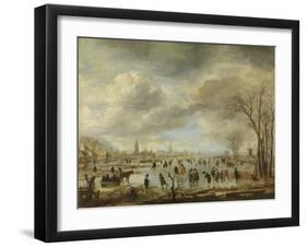 River View in Winter-Aert van der Neer-Framed Art Print