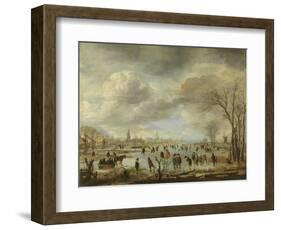 River View in Winter-Aert van der Neer-Framed Art Print