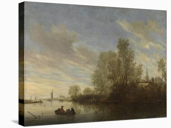 River View Near Deventer, Salomon Van Ruysdael-Salomon van Ruysdael-Stretched Canvas