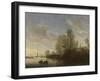 River View Near Deventer, Salomon Van Ruysdael-Salomon van Ruysdael-Framed Art Print