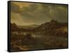 River View with Ferry-Herman Saftleven-Framed Stretched Canvas