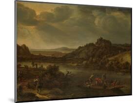 River View with Ferry-Herman Saftleven-Mounted Art Print