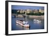 River Vltava, Rudolphinum, Prague, Central Bohemia, Central Bohemia, Czech Republic-null-Framed Art Print