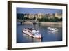 River Vltava, Rudolphinum, Prague, Central Bohemia, Central Bohemia, Czech Republic-null-Framed Art Print