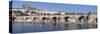 River Vltava with Charles Bridge and the Castle District with St. Vitus Cathedral and Royal Palace-Markus Lange-Stretched Canvas