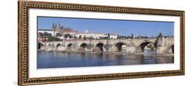 River Vltava with Charles Bridge and the Castle District with St. Vitus Cathedral and Royal Palace-Markus Lange-Framed Photographic Print