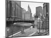 River Walk and Wabash Ave Bridge and Cityscape, Chicago, ILlinois, USA-Petr Bednarik-Mounted Photographic Print