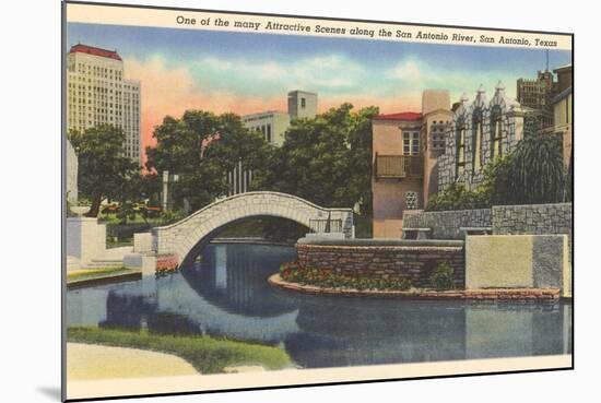 River Walk, San Antonio-null-Mounted Art Print