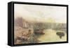 River Wear, North Bank Looking West from Customs House-Thomas Marie Madawaska Hemy-Framed Stretched Canvas