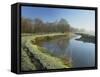 River Wey at Thundery Meadows, Surrey Wildlife Trust's Wetland Reserve, Elstead, Surrey, England-Pearl Bucknall-Framed Stretched Canvas