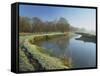 River Wey at Thundery Meadows, Surrey Wildlife Trust's Wetland Reserve, Elstead, Surrey, England-Pearl Bucknall-Framed Stretched Canvas