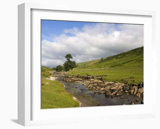 River Wharfe, Upper Wharfedale, Yorkshire Dales National Park, North Yorkshire, England, UK-White Gary-Framed Photographic Print