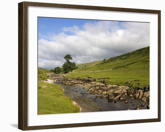 River Wharfe, Upper Wharfedale, Yorkshire Dales National Park, North Yorkshire, England, UK-White Gary-Framed Photographic Print