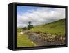 River Wharfe, Upper Wharfedale, Yorkshire Dales National Park, North Yorkshire, England, UK-White Gary-Framed Stretched Canvas