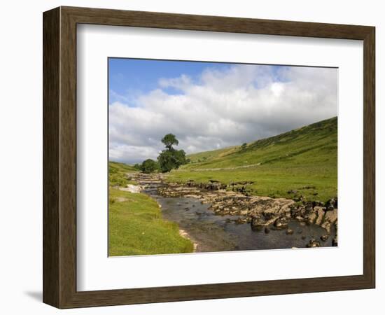 River Wharfe, Upper Wharfedale, Yorkshire Dales National Park, North Yorkshire, England, UK-White Gary-Framed Photographic Print