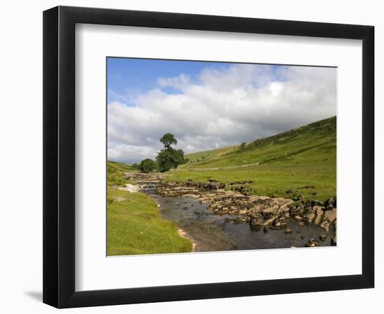 River Wharfe, Upper Wharfedale, Yorkshire Dales National Park, North Yorkshire, England, UK-White Gary-Framed Photographic Print