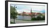 River with a cathedral in the background, Oder River, Cathedral Island, Wroclaw, Silesia, Poland-null-Framed Photographic Print