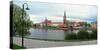 River with a cathedral in the background, Oder River, Cathedral Island, Wroclaw, Silesia, Poland-null-Stretched Canvas