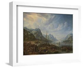 River with Boat Moorings-Herman Saftleven-Framed Art Print