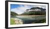 River with mountain range in the background, Eglinton River, Eglinton Mountains, MacKay Creek, T...-null-Framed Photographic Print