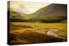 River with Mountains around the Cairngorms, Scotland, Uk.-pink candy-Stretched Canvas