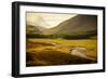 River with Mountains around the Cairngorms, Scotland, Uk.-pink candy-Framed Photographic Print