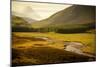 River with Mountains around the Cairngorms, Scotland, Uk.-pink candy-Mounted Photographic Print