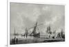 River with Shipping, 18Th Century (Drawing)-John the Younger Cleveley-Framed Giclee Print