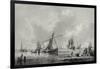 River with Shipping, 18Th Century (Drawing)-John the Younger Cleveley-Framed Giclee Print