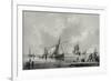 River with Shipping, 18Th Century (Drawing)-John the Younger Cleveley-Framed Giclee Print