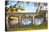 River Wye and Bridge, Builth Wells, Powys, Wales, United Kingdom, Europe-Billy Stock-Stretched Canvas